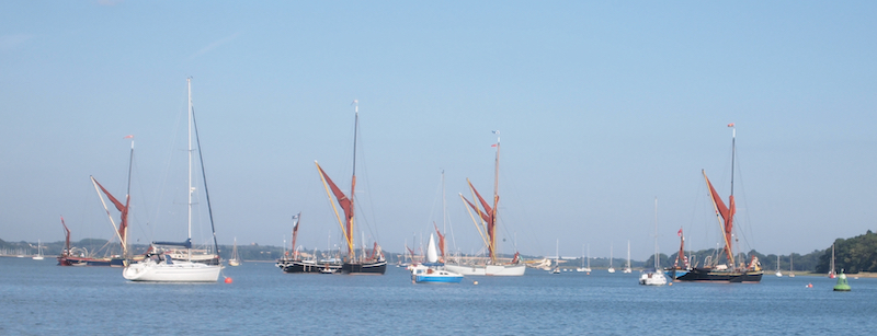 Sailing Barges anchored off Pin Mill