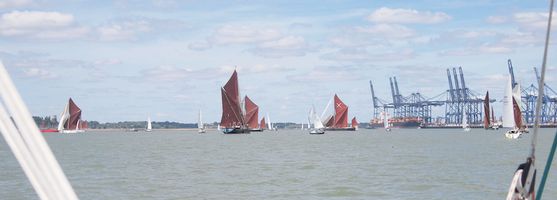 Barges off Felixstowe